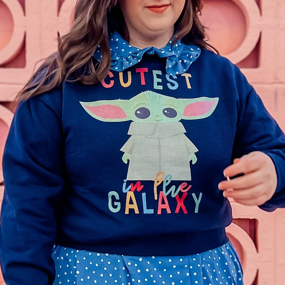 Star Wars Disney Baby Yoda Grogu Galaxy Sweatshirt Crewneck Unisex L